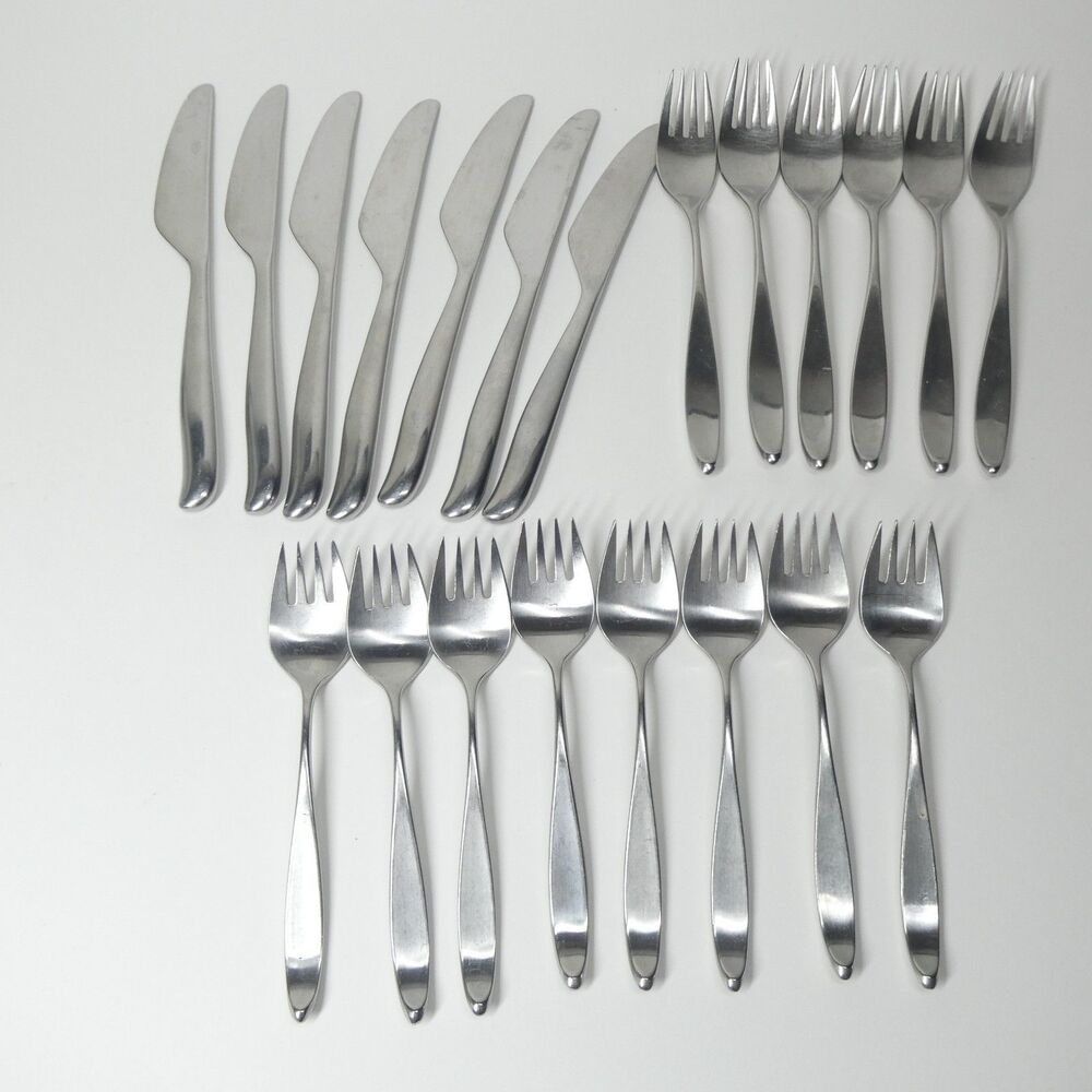 Lauffer Towle Design 2 Stainless Japan 21pc Flatware Lot Forks 18/8 MCM Vintage